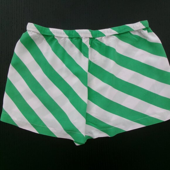 ASOS Kelly Green & White Striped Lightweight Drawstring Shorts High Waist 14 - Picture 6 of 8